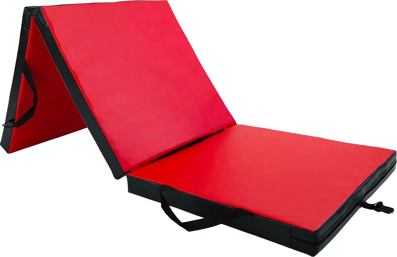 UnderFit Materac gimnastyczny 3-częściowy UF9565 180 cm x 60 cm x 6 cm czerwony miękki