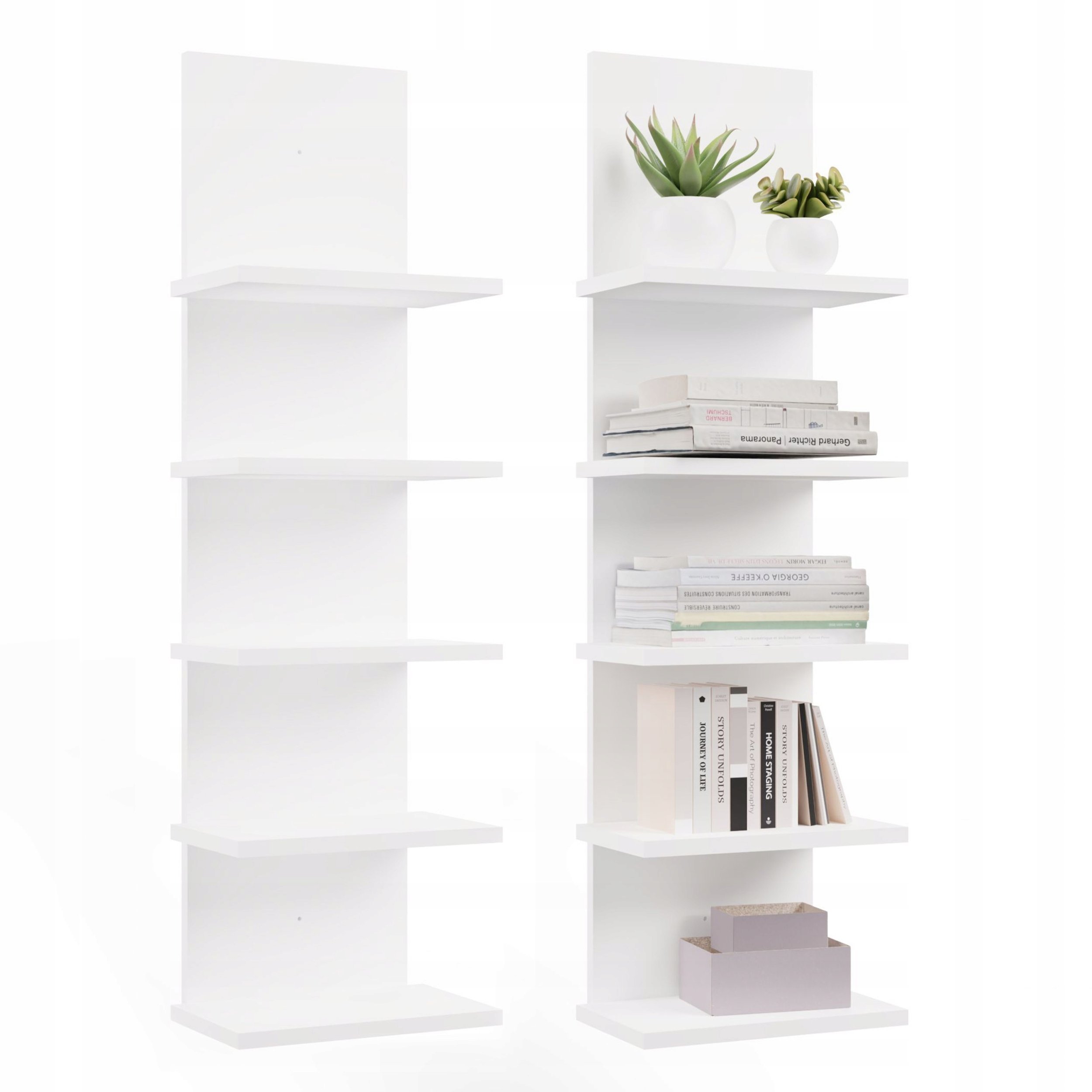 Regał Wiszący R5P 5 Półek Na Książki Do Biura Salonu Pokoju Dziecka BIAŁY