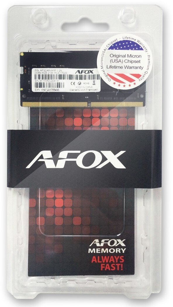 Pamięć do laptopa AFOX SO-DIMM DDR4 8GB 2400MHZ AFSD48EK1P
