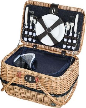 Cilio Kosz piknikowy dla 4 osób, 40 x 28 x 25 cm, jasnobrązowy