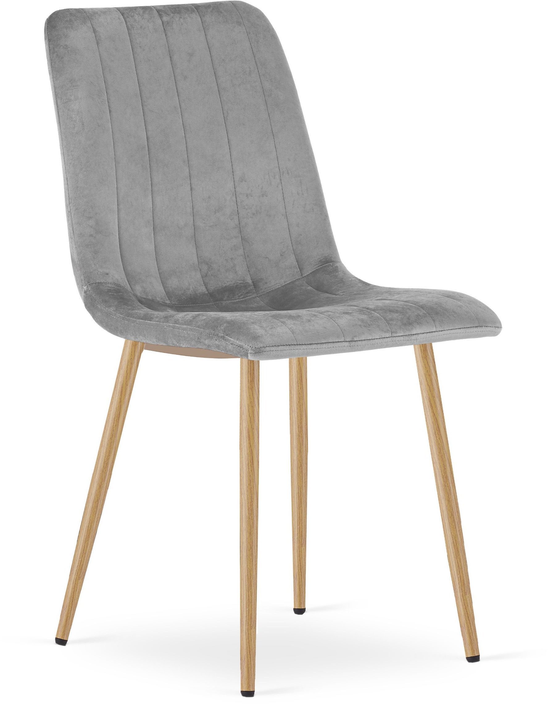 Krzesło welurowe szare tapicerowane LAVA do jadalni kuchni salonu