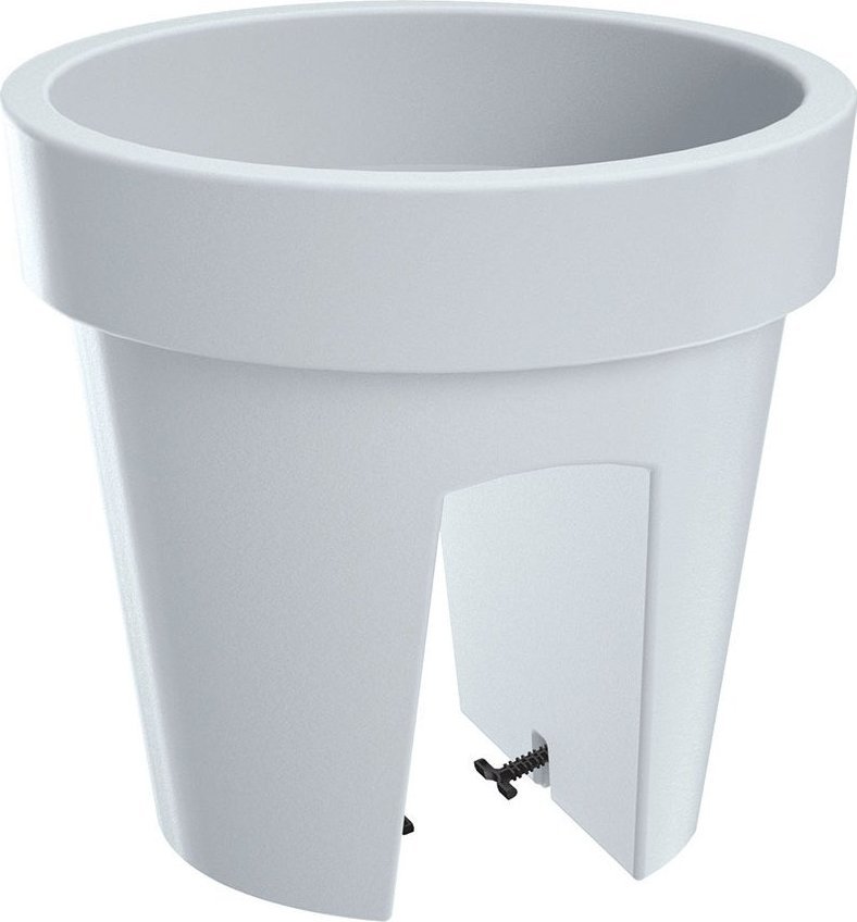 Prosperplast Doniczka na balustradę, skrzynka balkonowa LOFLY RAILING DLOFR250-S449, Kolor Biały, Prosperplast, Wymiary 24.5x22.5 cm