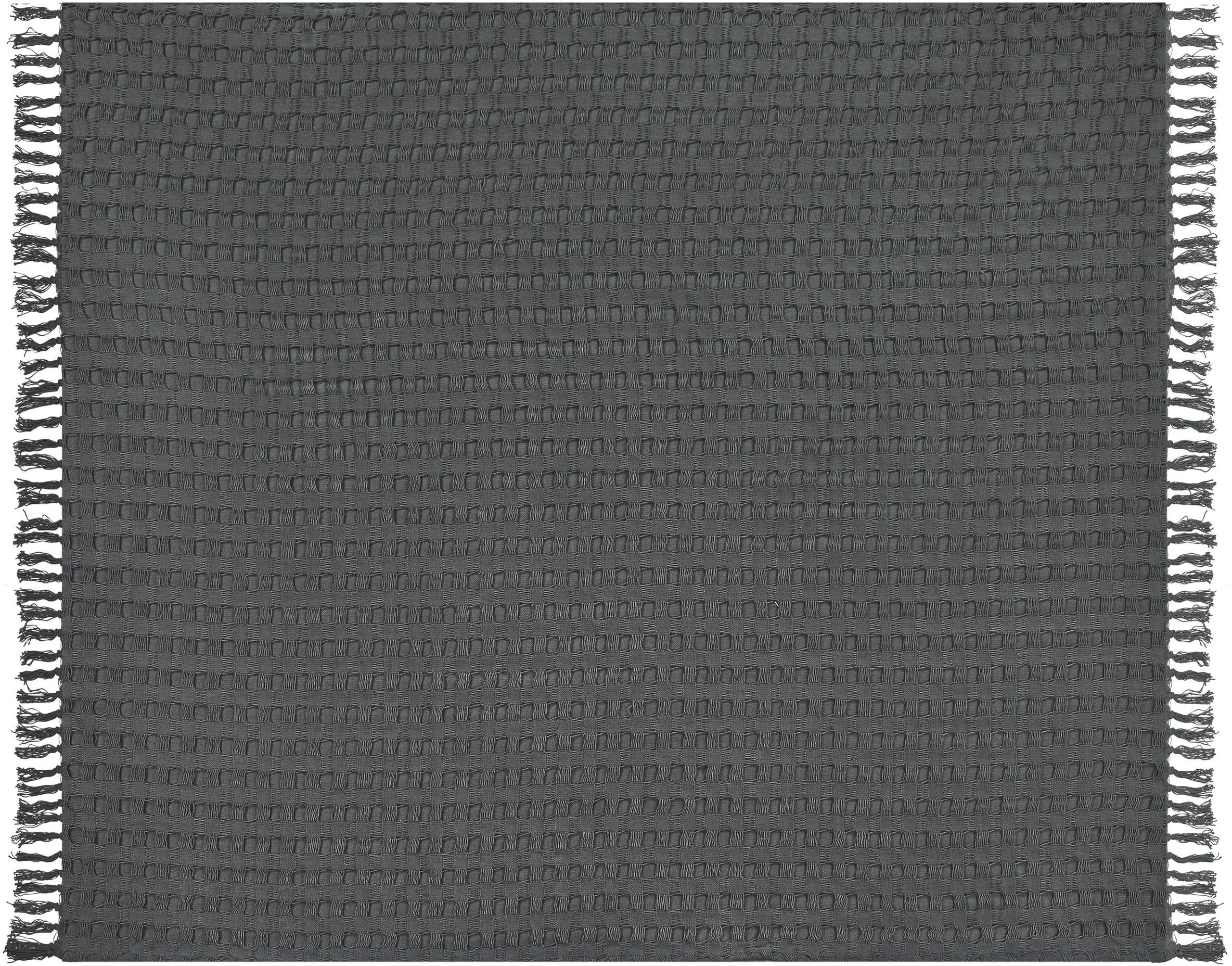 Narzuta na łóżko BERE Bawełna 200 x 220 cm Ciemnoszary