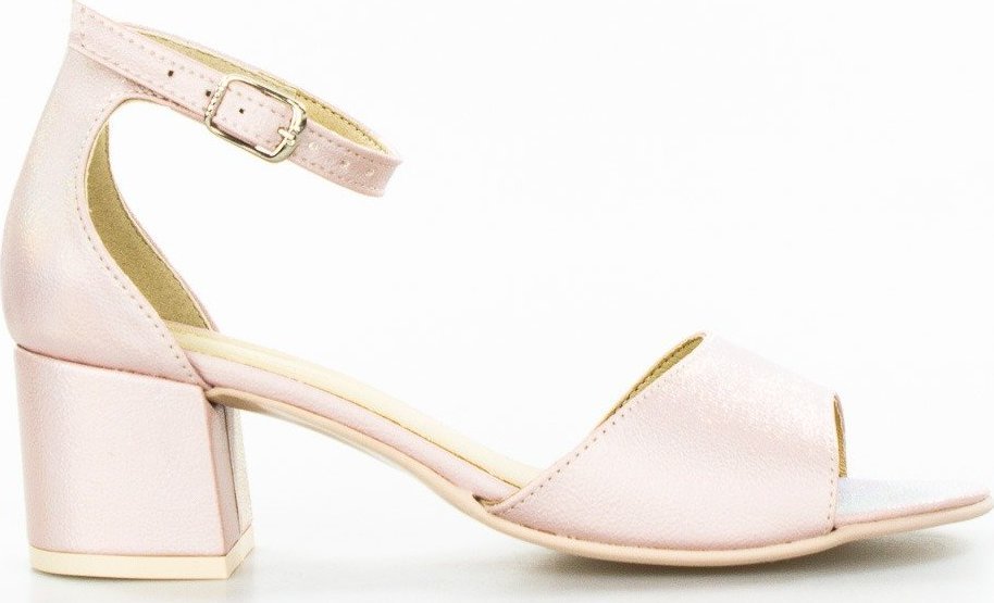 Basieńka Sandały niskie neonowe pudrowe Basieńka-39