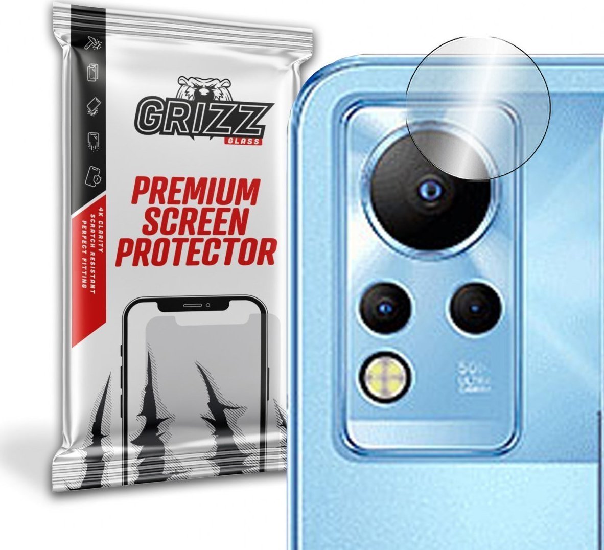 GrizzGlass Szkło hybrydowe na aparat Grizz Infinix Note 12 G96