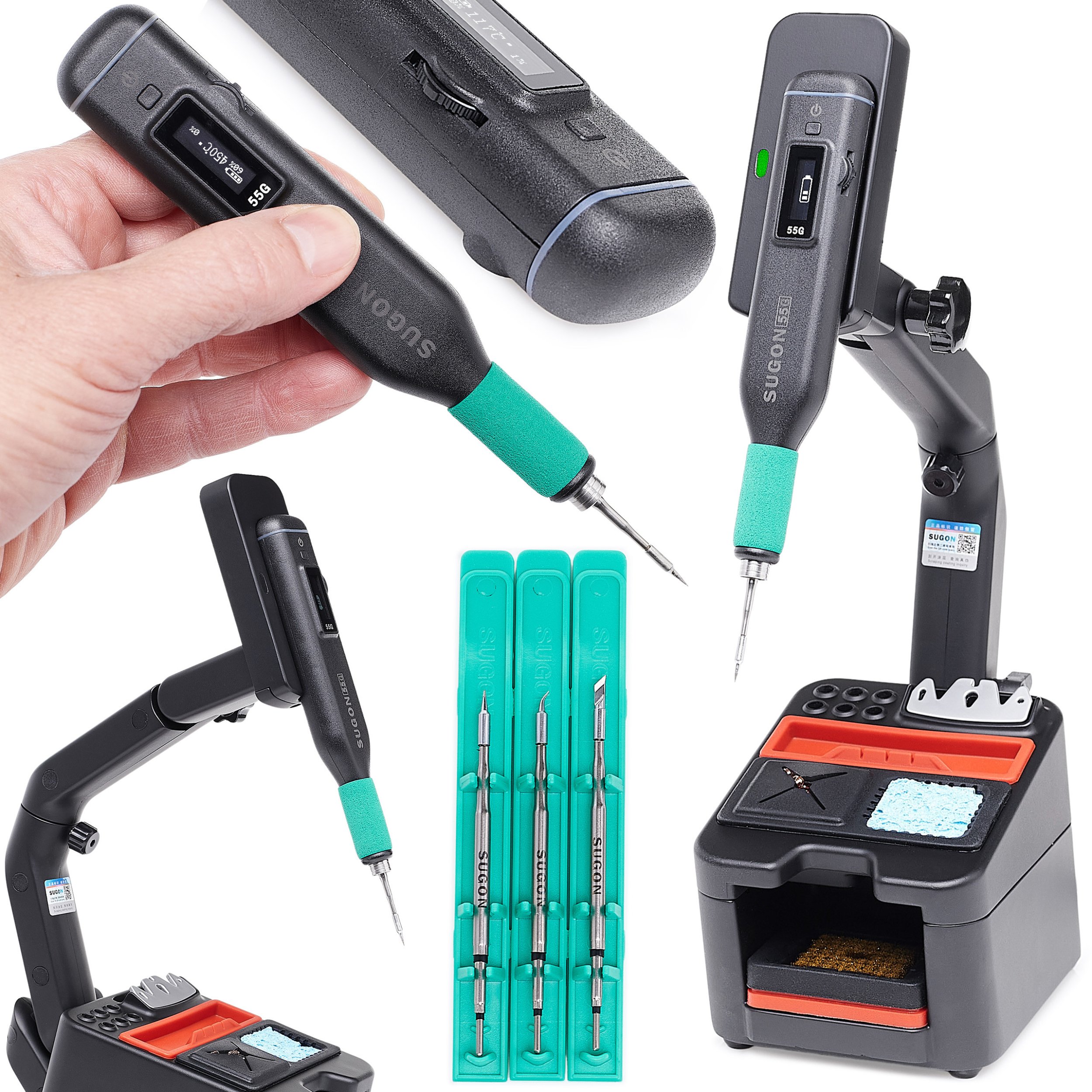 Lutownica Precyzyjna Kolbowa Bezprzewodowa SUGON 55G na Groty C210 T210