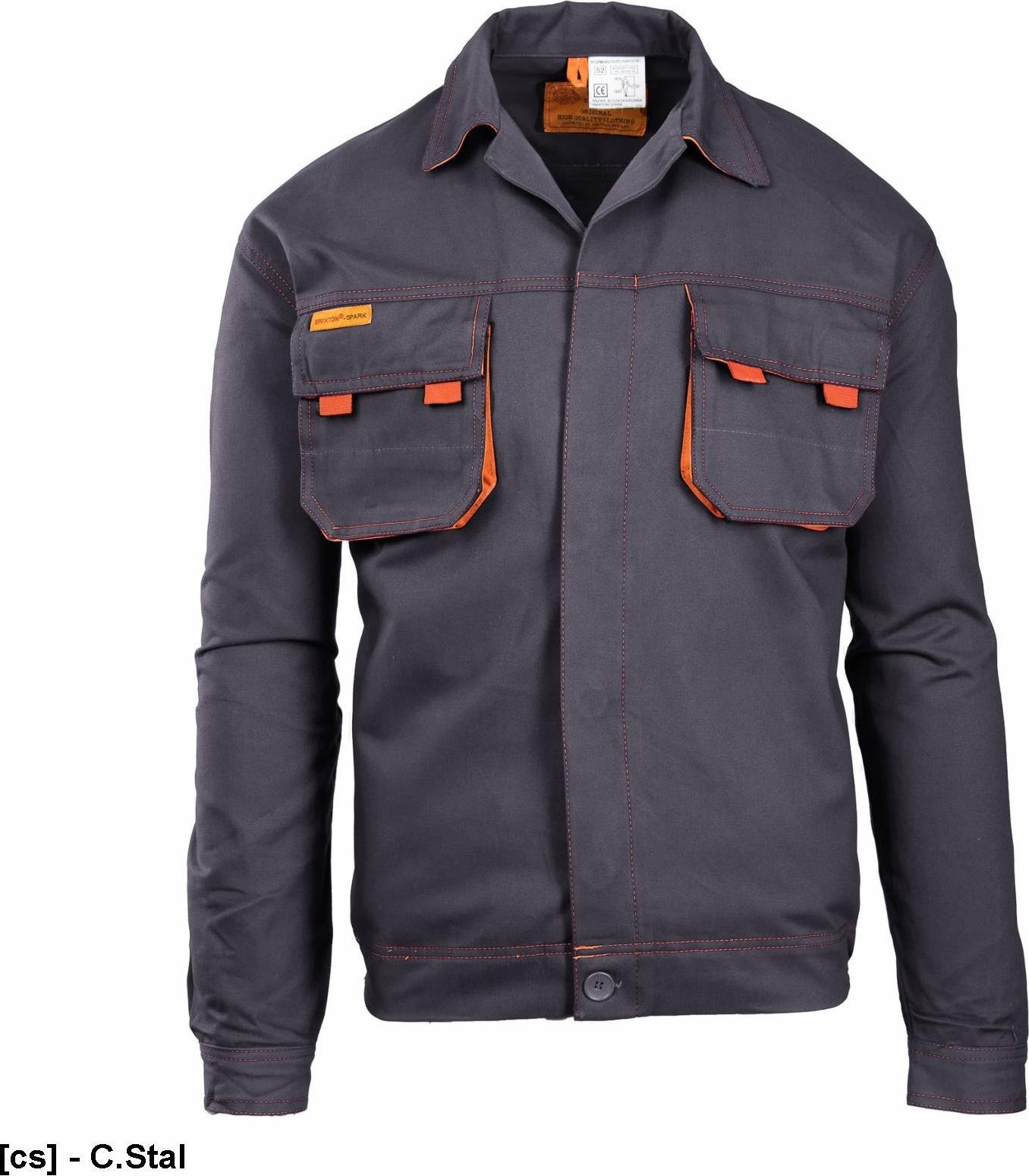 Polstar ASBL - BRIXTON SPARK BLUZA CIEMNA STAL, BAWEŁNA (100%), 300G/M2, - granatowy 64