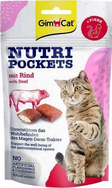 Gimcat Gimcat Nutri Pockets 60g Beef&Fiber