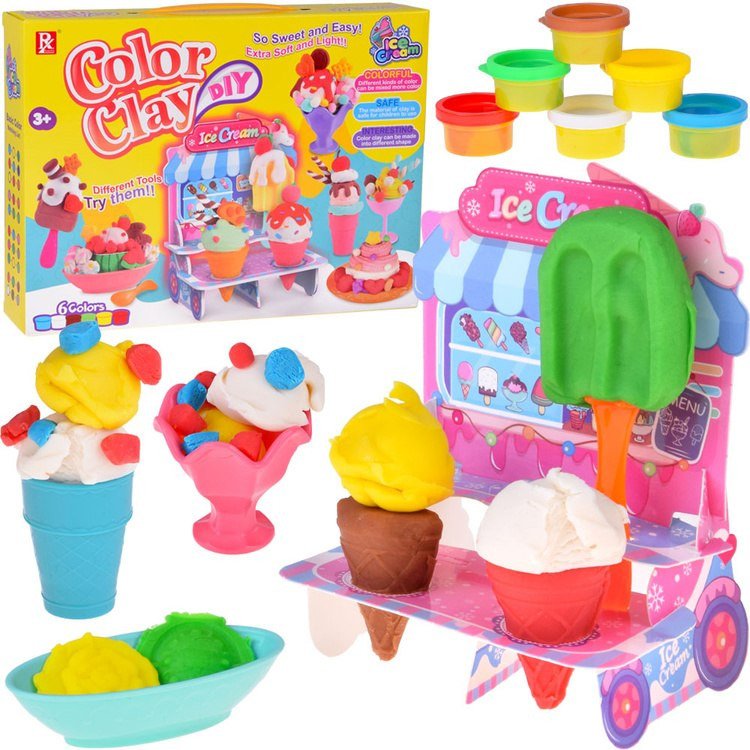Stwórz kreatywny deser! Masa plastyczna LODZIARNIA + akcesoria ZA5711 EDUKAMP