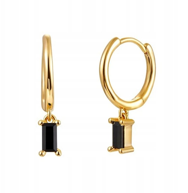 KOLCZYKI MIEDZIANE MODNE KLASYCZNE K08 ZŁOTOCZARNE