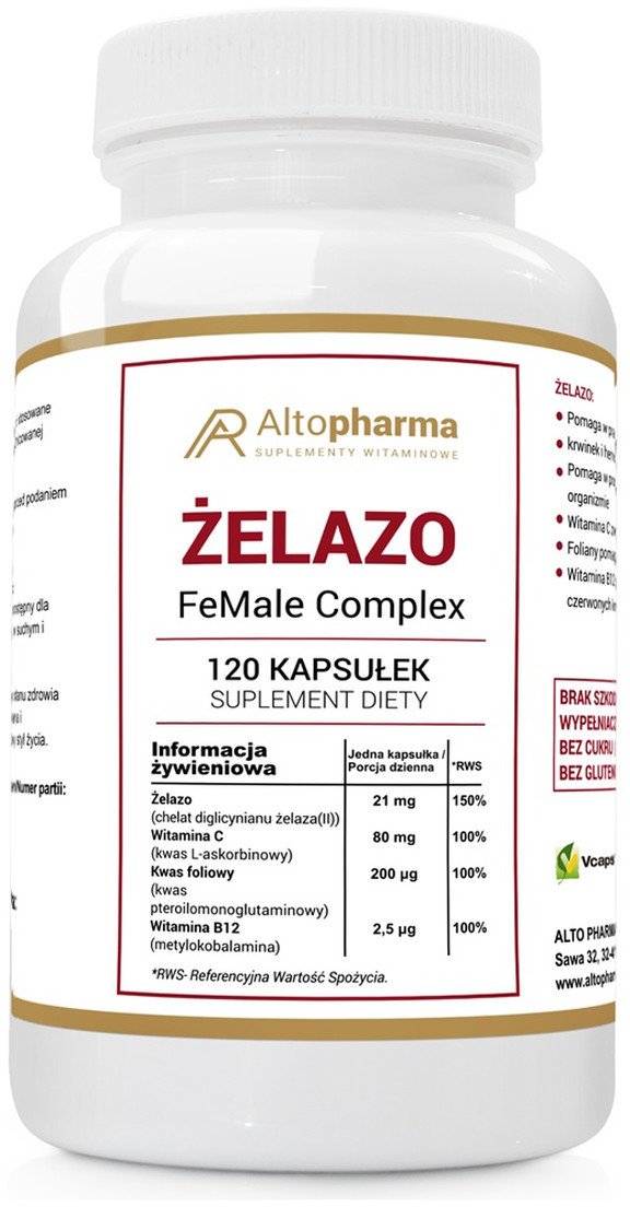 ALTOPHARMA_Żelazo FeMale Complex suplement diety 120 kapsułek
