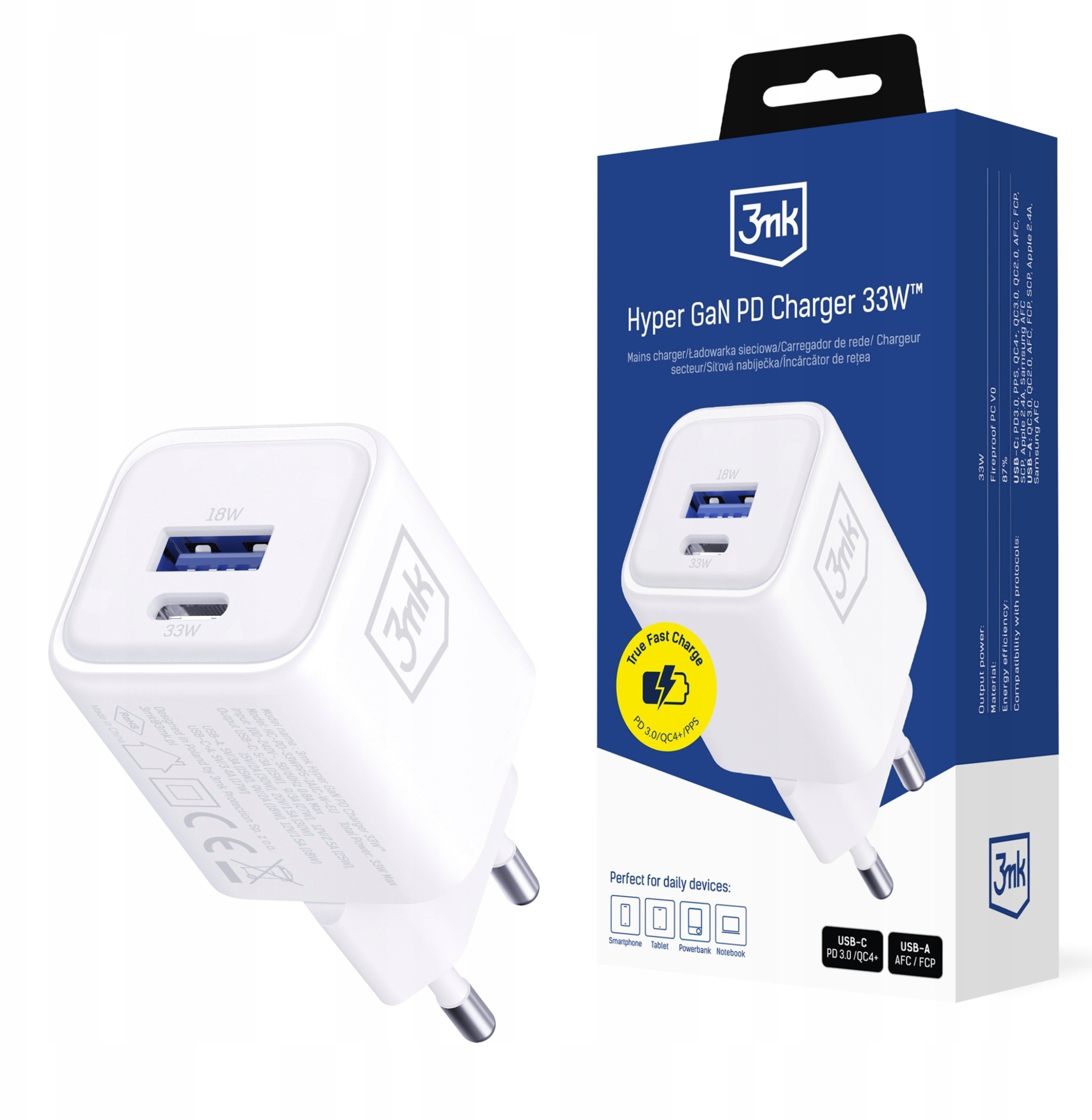 Ładowarka 3MK Hyper Charger PD 33W GaN QC4+ biała