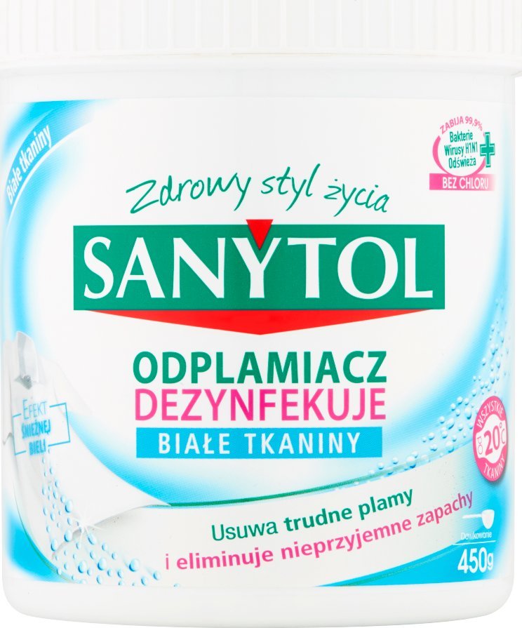 SANYTOL Odplamiacz dezynfekujący w proszku do białego SANYTOL 450g
