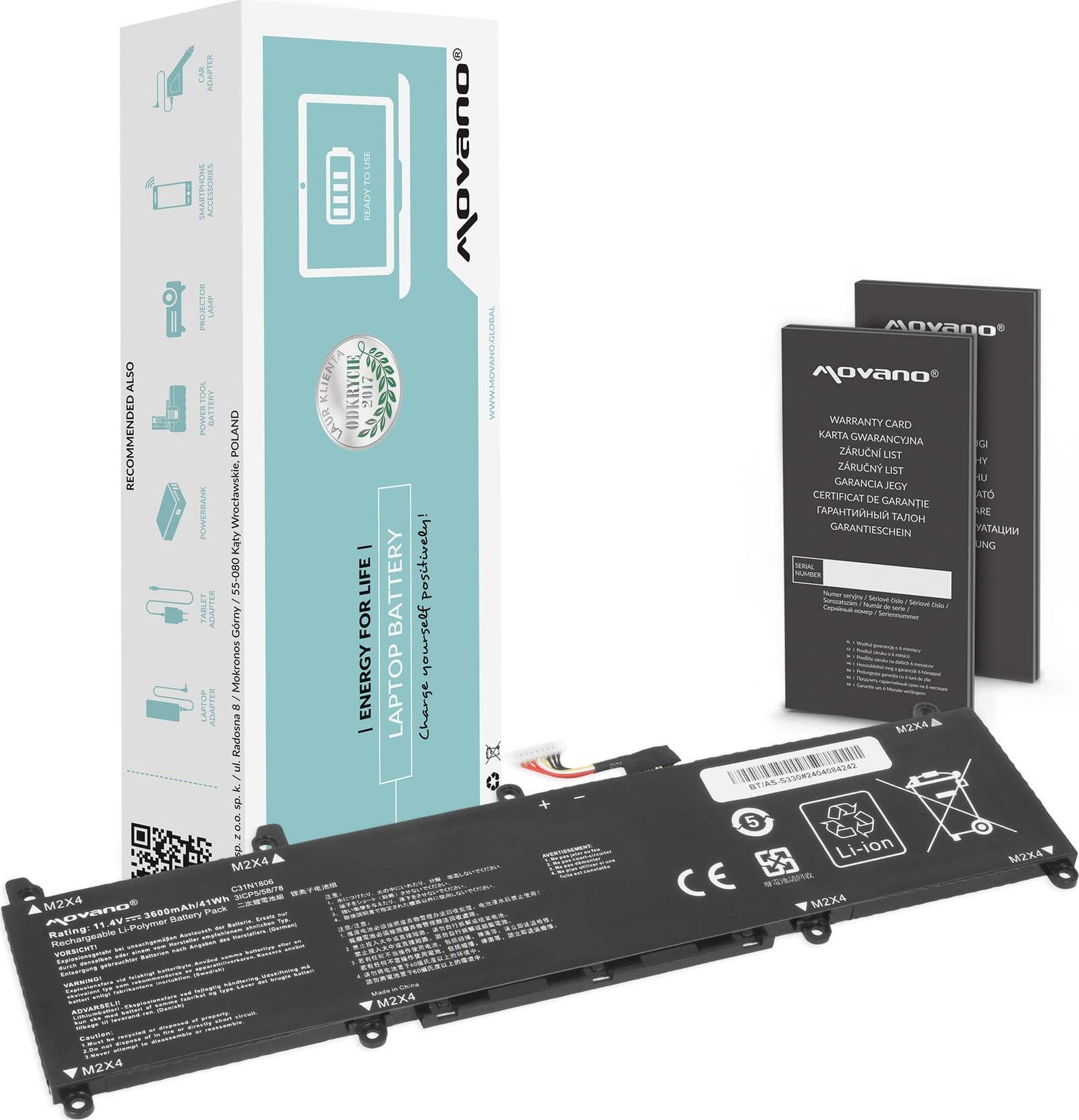 Bateria Movano Bateria Movano do Asus Vivobook S13 S330U, X330F, X330U