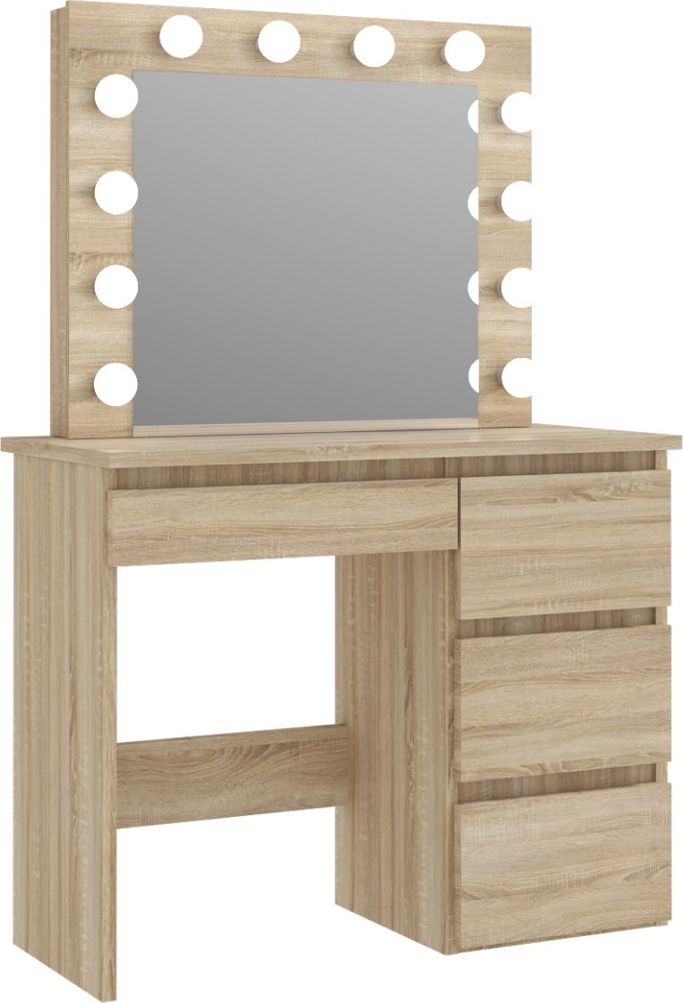 Meblowa 1 Toaletka ALEKSANDRA 4 dąb sonoma z 12 żarówkami MEBLOWA 1