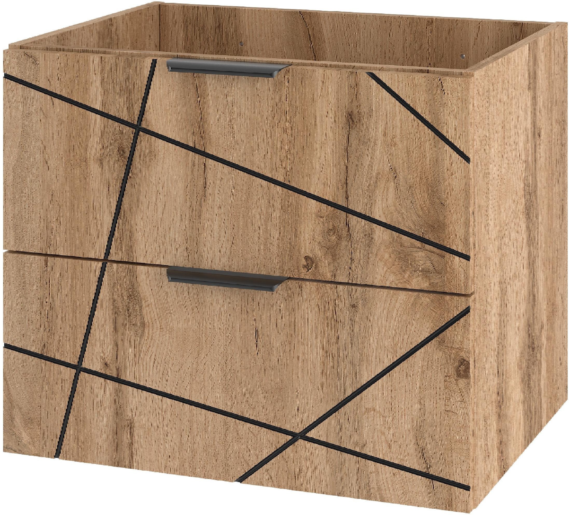 Szafka łazienkowa pod umywalkę WOOD-02 60 cm z szufladami DĄB WOTAN