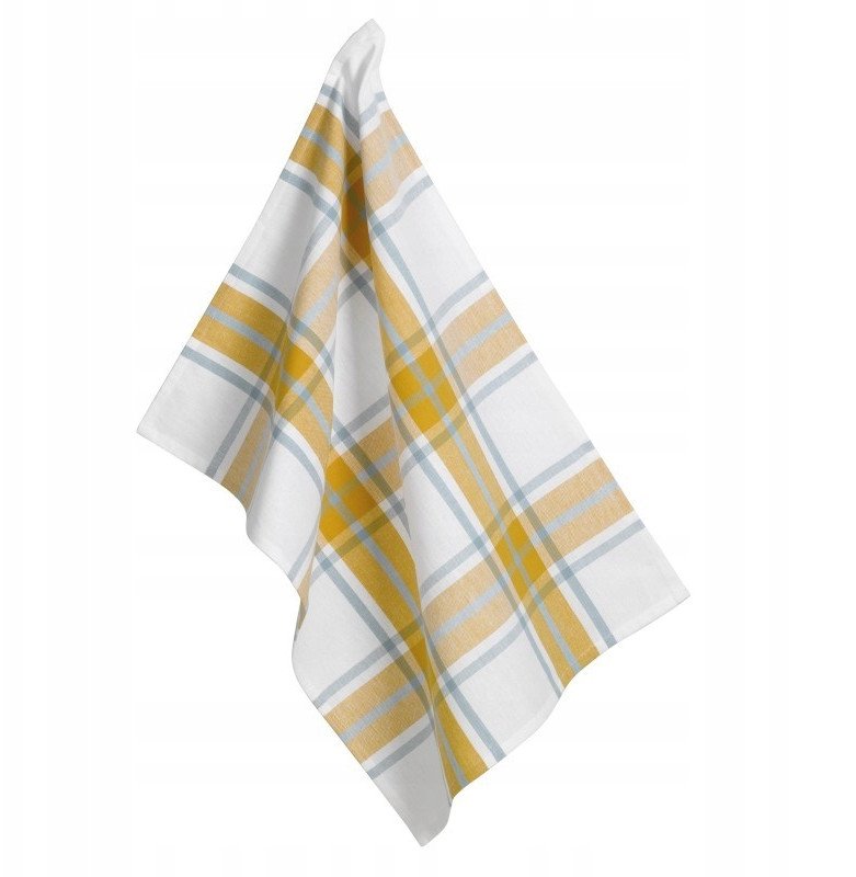 ściereczka kuchenna, 100% bawełna, 70 x 50 cm, żółta, krata