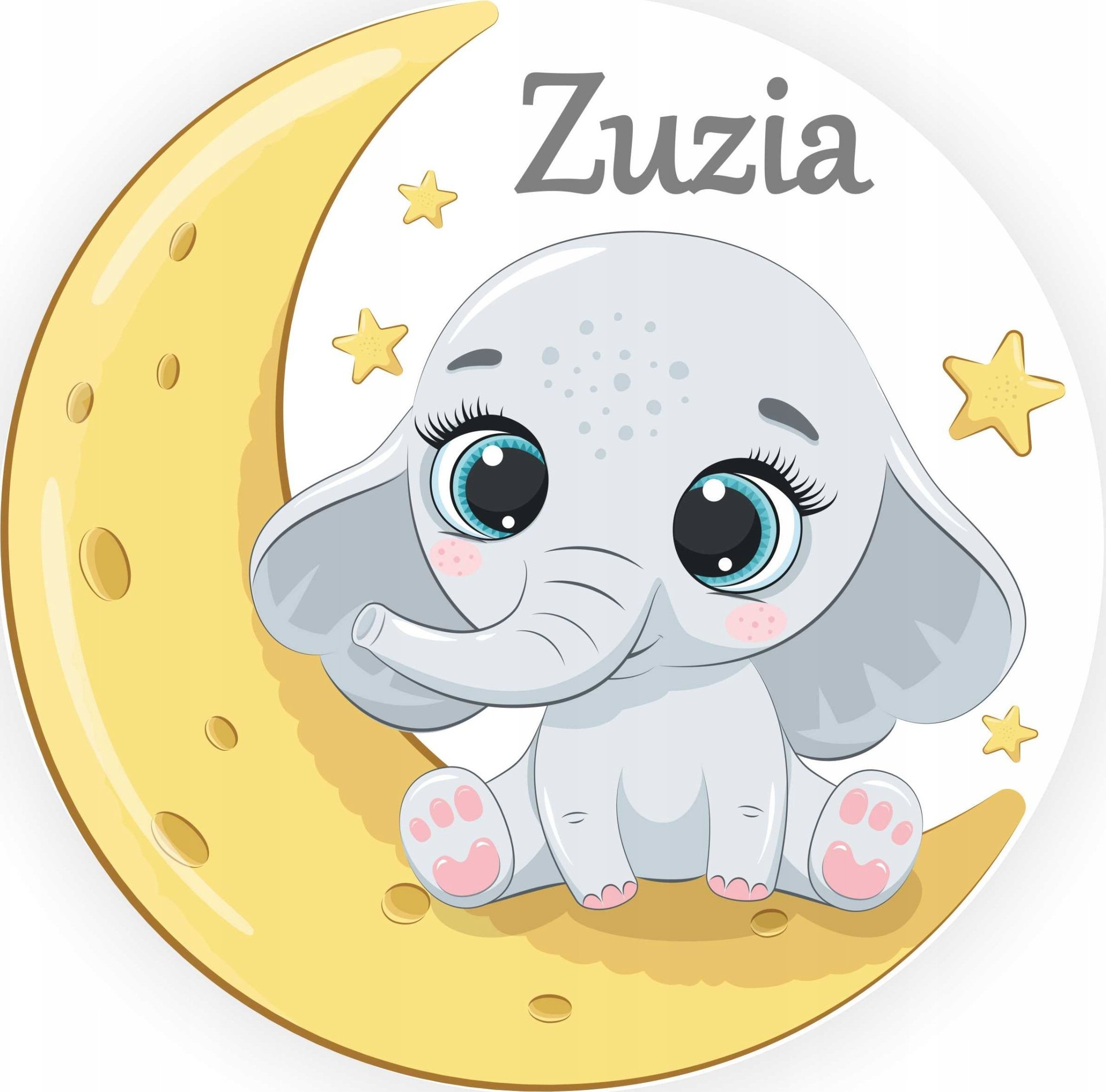 naSciane Lampka nocna księżyc słonik gwiazdka z imieniem
