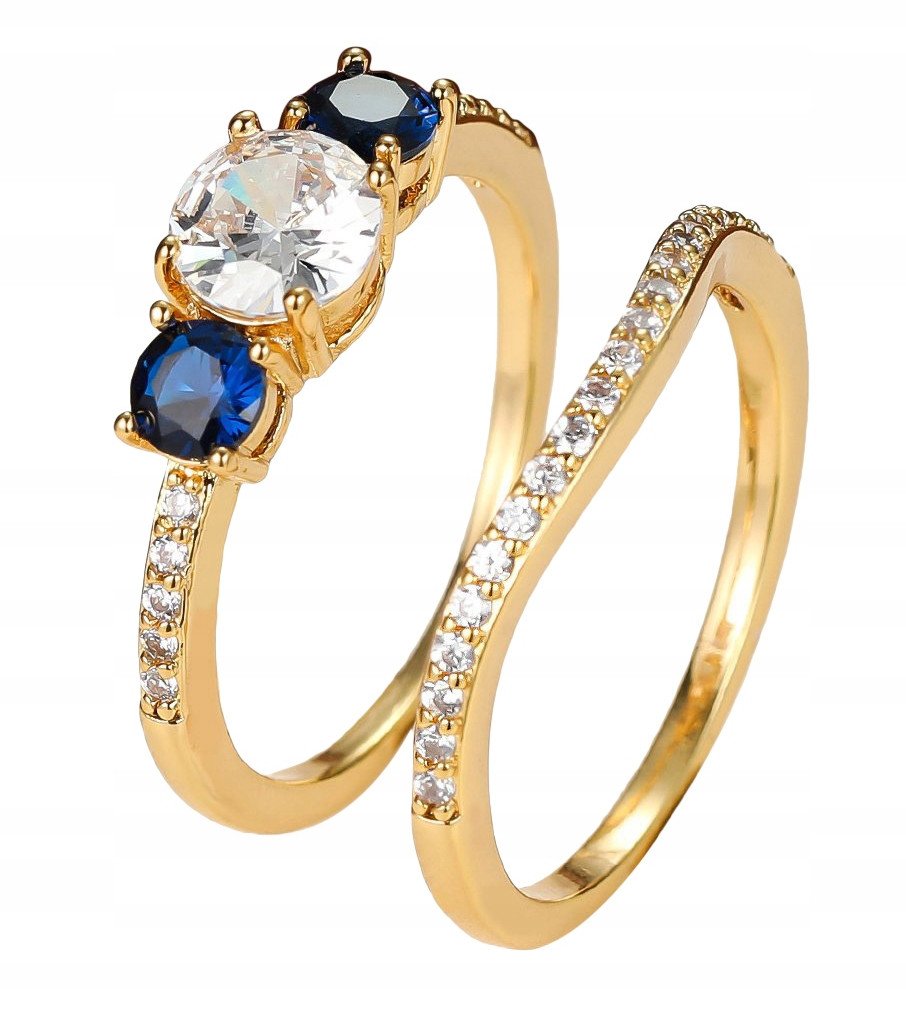 Złote OBRĄCZKI ŚLUBNE STAL Para POZŁACANE r.17/19