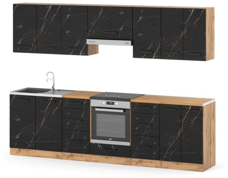 Meble Kuchenne Nowoczesne Kuchnia Roma 2.8m Pojemna Piekarnik San Sebastian