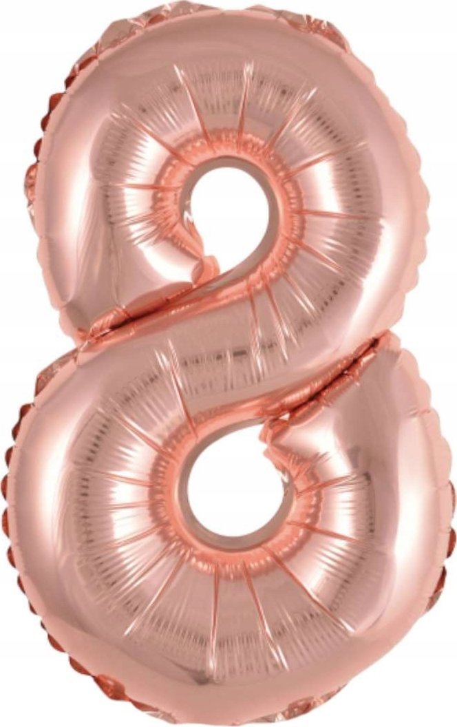 AMSCAN Balon foliowy mini cyfra 8 różowe złoto 29x40cm 9909696