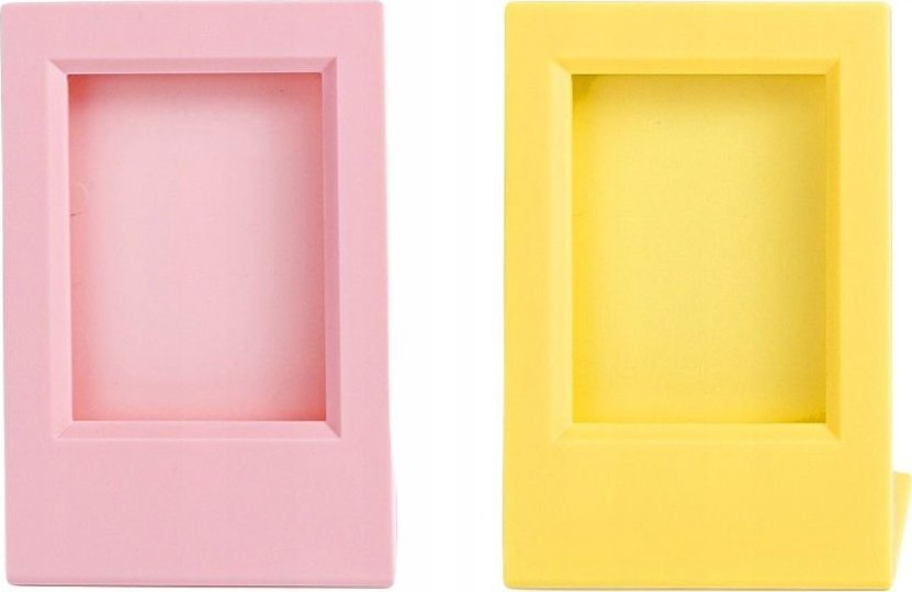 Ramka LoveInstant 2x Ramka + Pudełko na Zdjęcia do FUJIFILM INSTAX Mini 12 11 9 8 7s 70 90 50 40 EVO LiPlay Link 2 SE / Różowa i Żółta