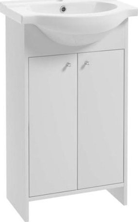 Deftrans Szafka łazienkowa z umywalką 50 cm stojąca biała Diana