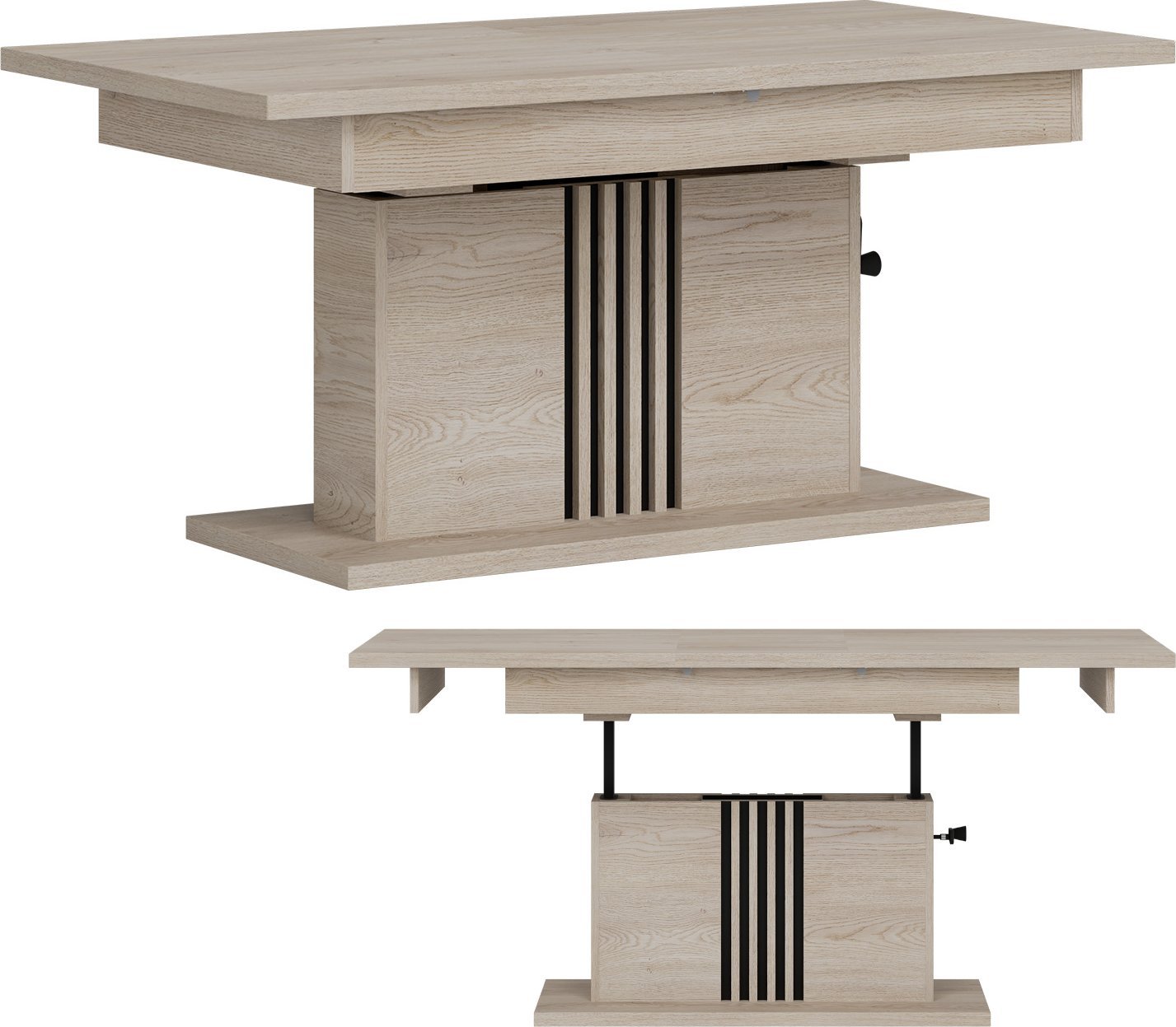 BogFran Ławostół rozkładany z regulacją wysokości 160 cm Dąb Lamele Loft MATI LA13