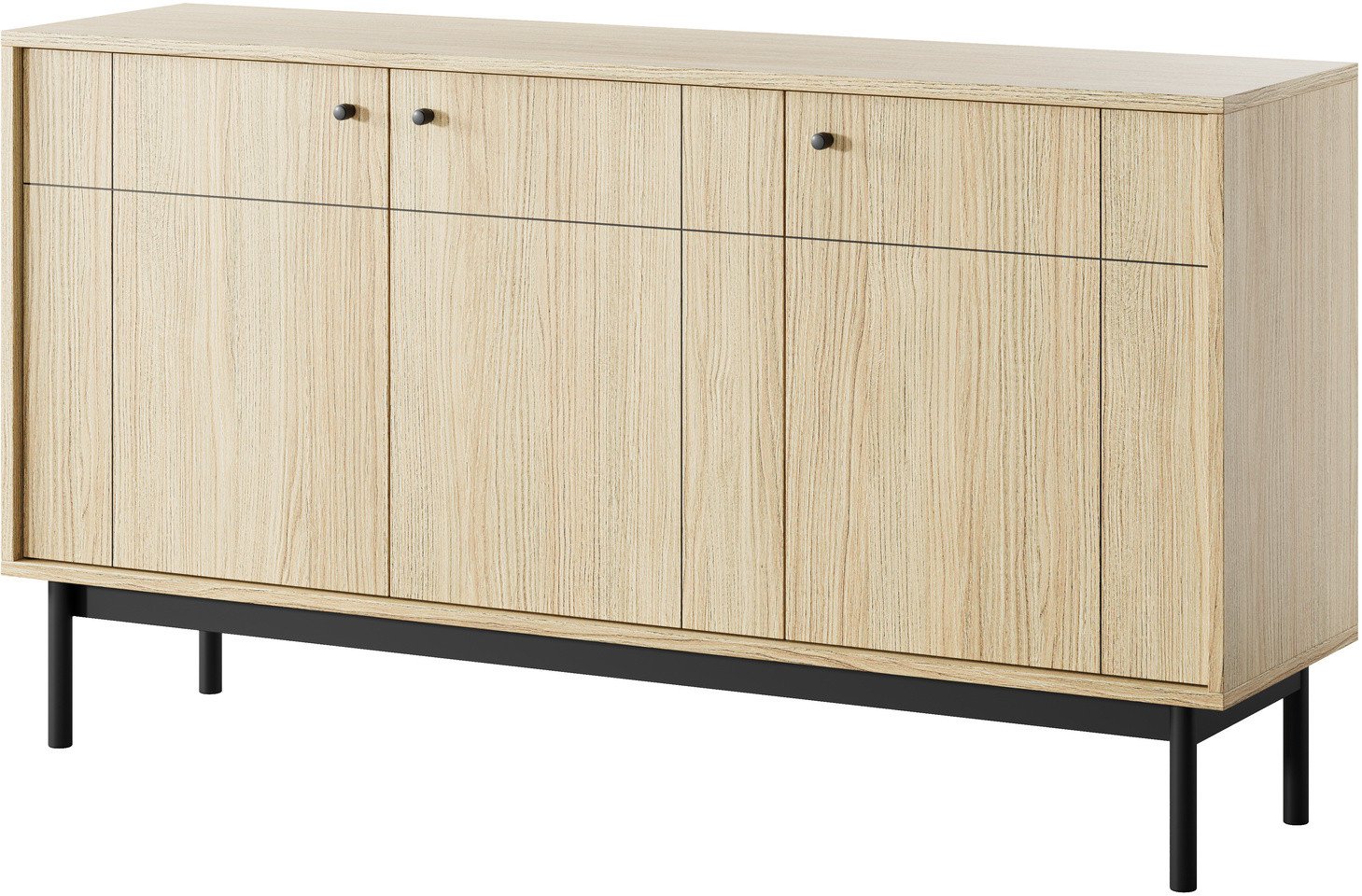 Komoda Sora K154 w kolorze Dąb Linea z czarnymi nogami