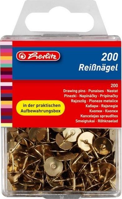 Herlitz Pinezki metalowe 200szt