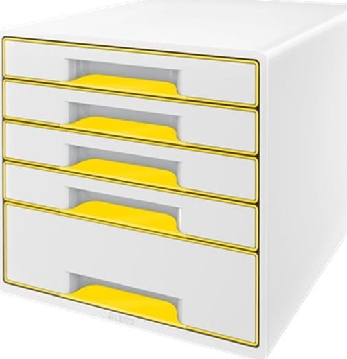 Leitz POJEMNIK Z 5 SZUFLADAMI LEITZ WOW PERŁOWY BIAŁO-ŻÓŁTY op=1szt