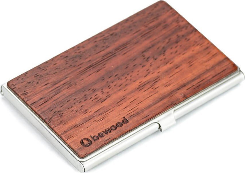 BeWood Drewniany Wizytownik Inox Padouk