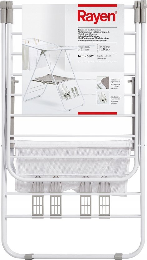 Suszarka na pranie Rayen Suszarka na pranie z uchwytami na buty Rayen - 145 x 61 cm, Biały