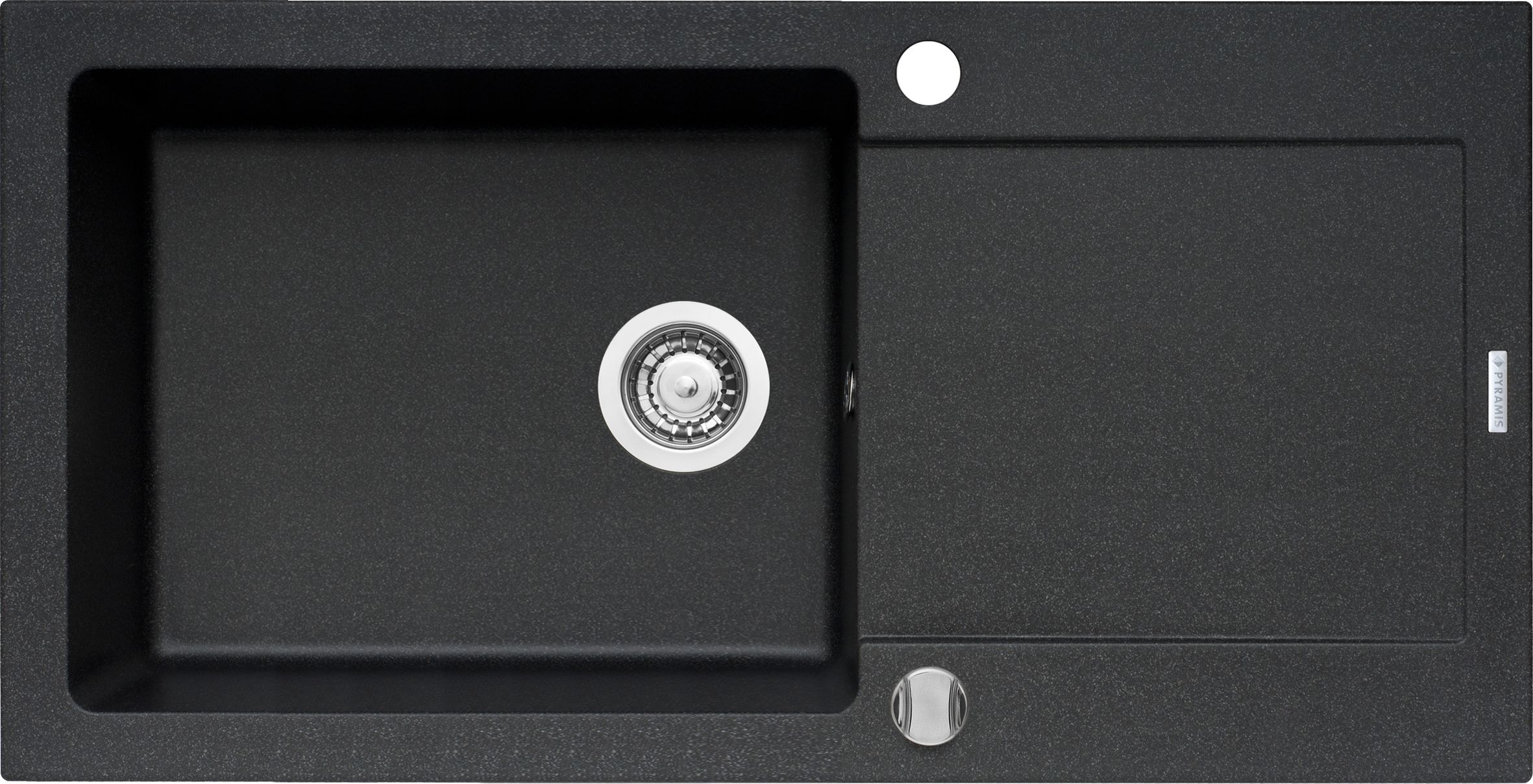 Zlewozmywak Pyramis Zlewozmywak granitowy Pyramis MIDO 100x50 1B 1D Czarny