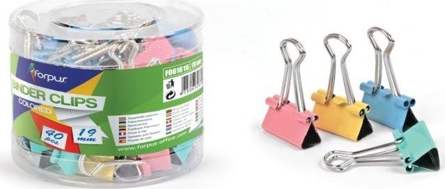 Pastello Klip biurowy FORPUS kolor pastel 19mm/40szt