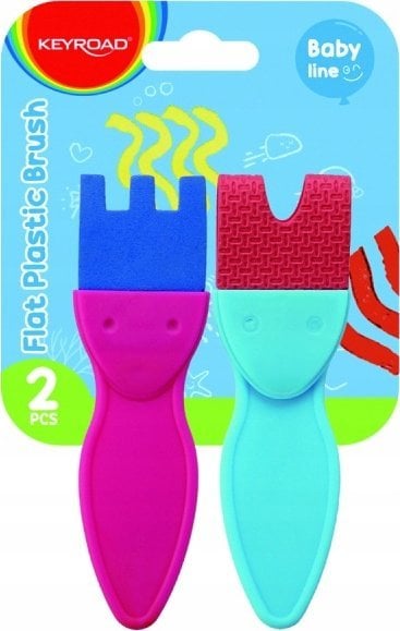 PBS Connect Pędzle kreatywne do malowania KEYROAD flat brush, 2szt. zawieszka mix cena za 1 op