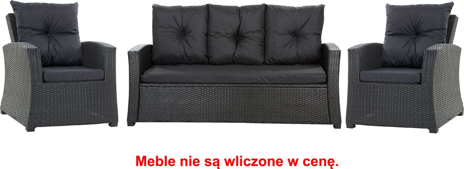 Setgarden Zestaw poduszek na meble ogrodowe rattanowe dla 5 osób rozmiar 168/52