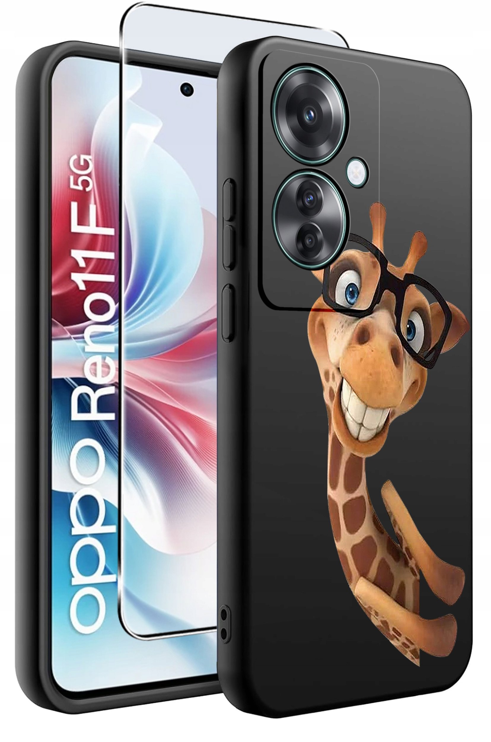 ETUI do Oppo Reno11 F 5G WZORY | SILIKONOWE MATT CASE + SZKŁO HARTOWANE 9H