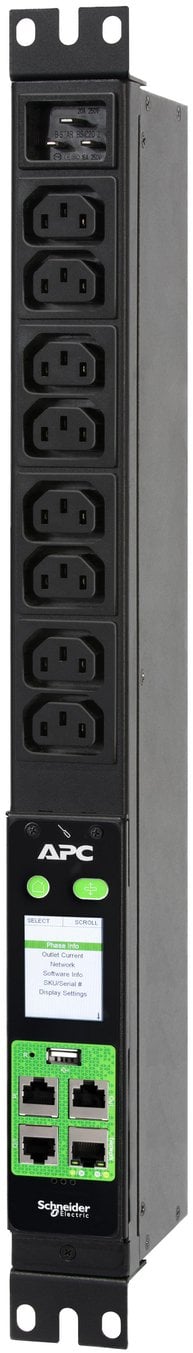 Szafa APC EasyPDU EPDU2016M - jednostka dystrybucji energii (Rack - do montażu) - gemessen - prąd zmienny 230 V - 3680 VA - jednofazowy - Ethernet 10/