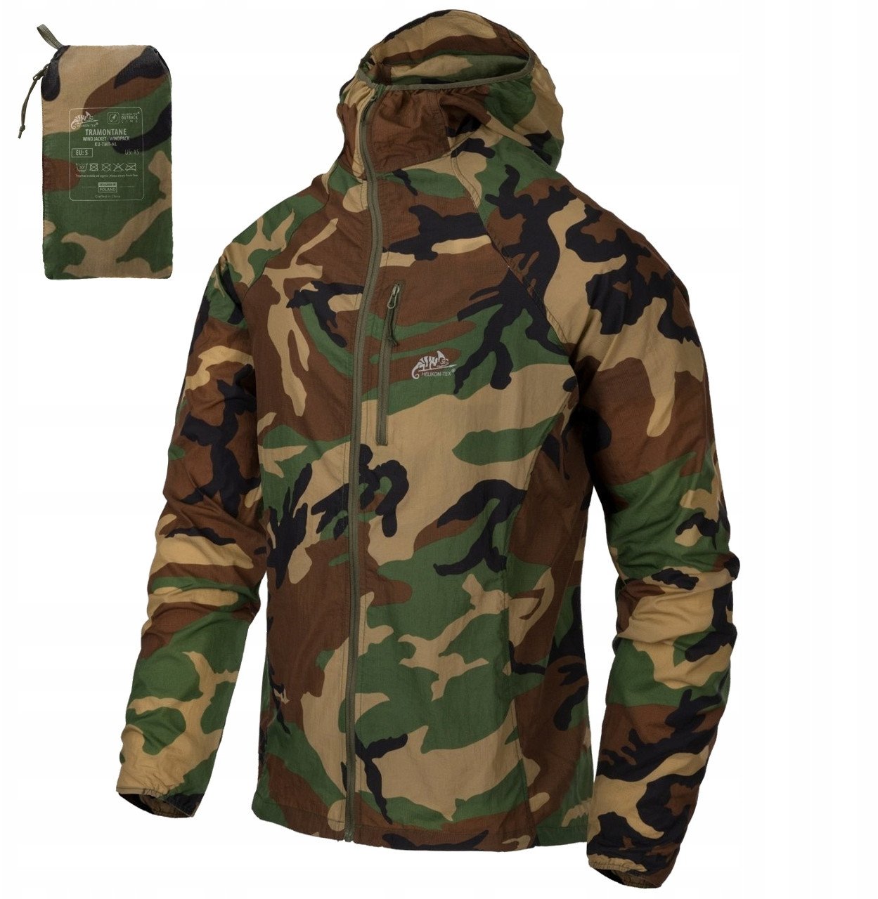 TRAMONTANE Wind Jacket - WindPack Nylon - US Woodland - XS/Regular