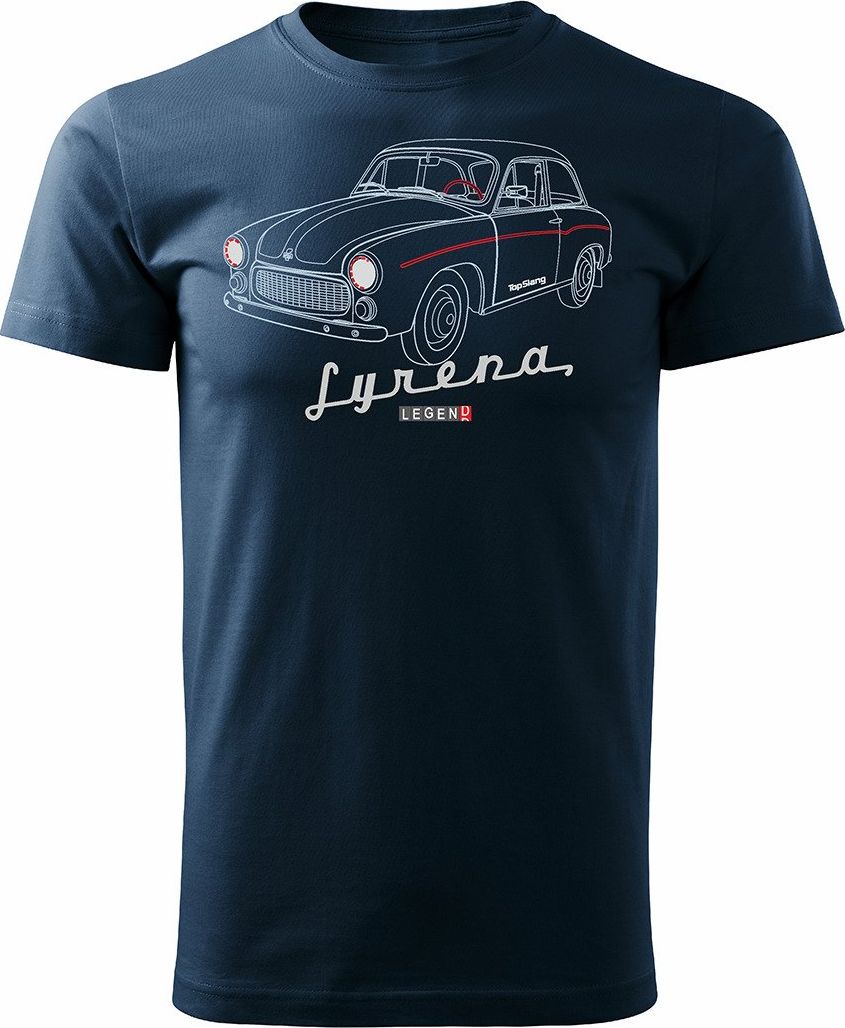 Topslang Koszulka z samochodem Syrena syrenka męska granatowa REGULAR XXL