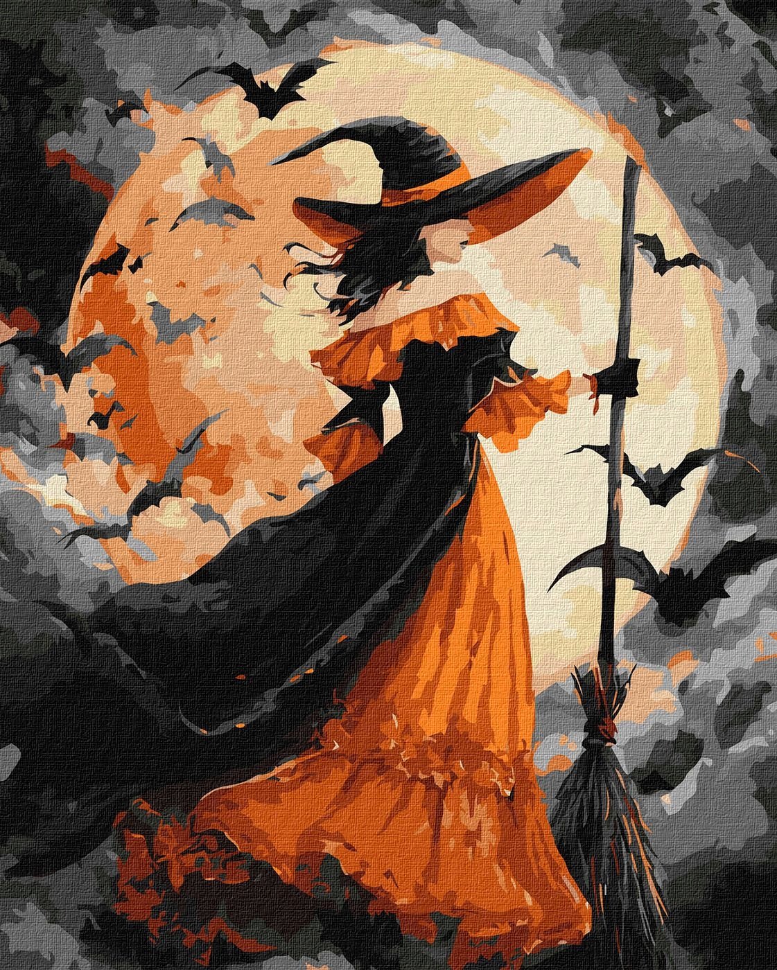 Malowanie po numerach - Czarownica przy księżycu