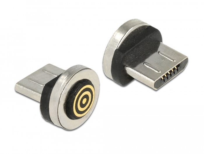 Adapter USB Delock przejściówka do kabli Magnet USB Type Micro-B Czarny, Srebrny