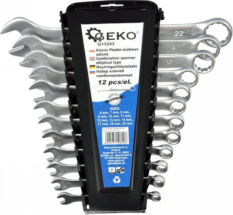 Geko KLUCZE PŁ.-OCZK.SATYNO.6-22MM 12EL.CRV/CLIP (20) G11243 GEKO