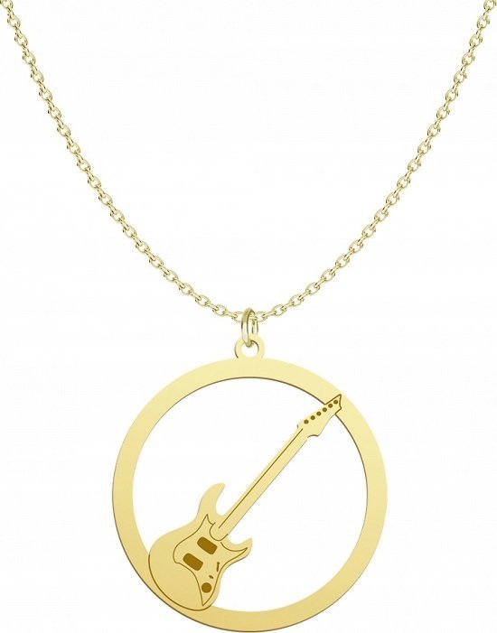 Radziszewska Jewellery Pozłacany Naszyjnik GITARA ELEKTRYCZNA GRAWER DEDY
