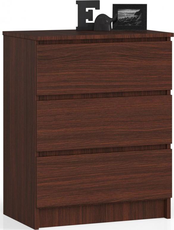Fabryka Mebli Akord KOMODA K 60 cm 3 SZUFLADY WENGE