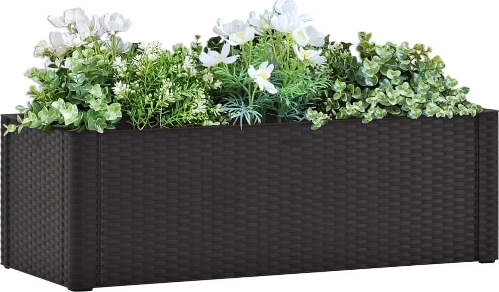vidaXL Podwyższona donica z systemem podlewania, antracyt, 100x43x33cm