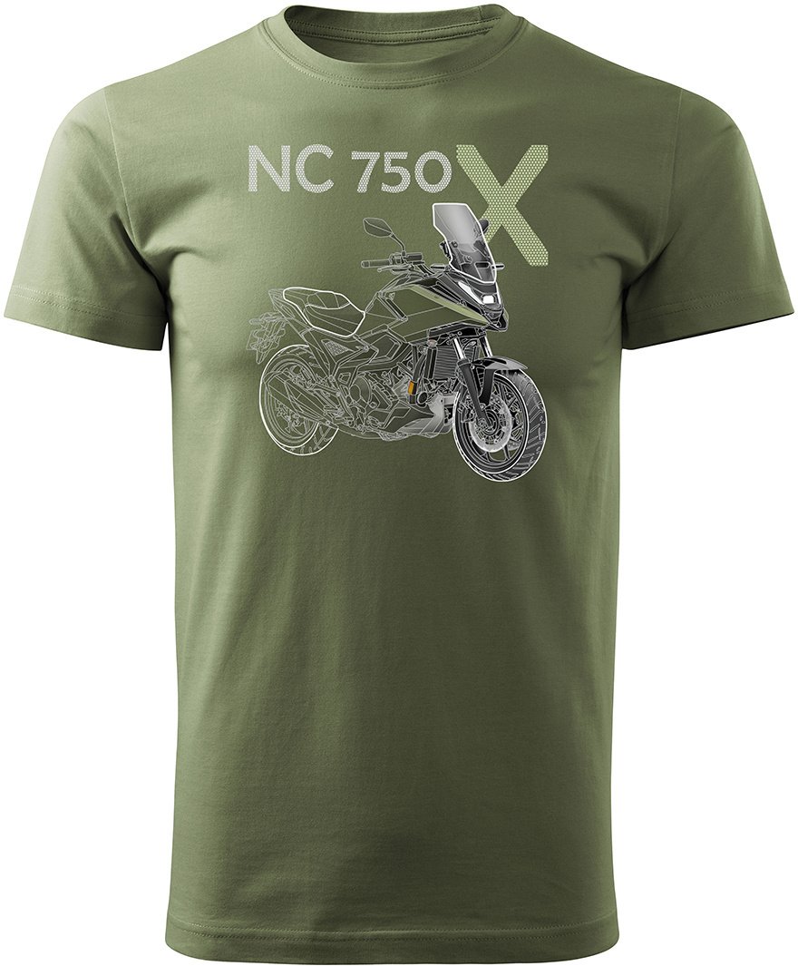 Koszulka z motocyklem na motor Honda NC 750 X NC750X 2025 męska khaki REGULAR XXL