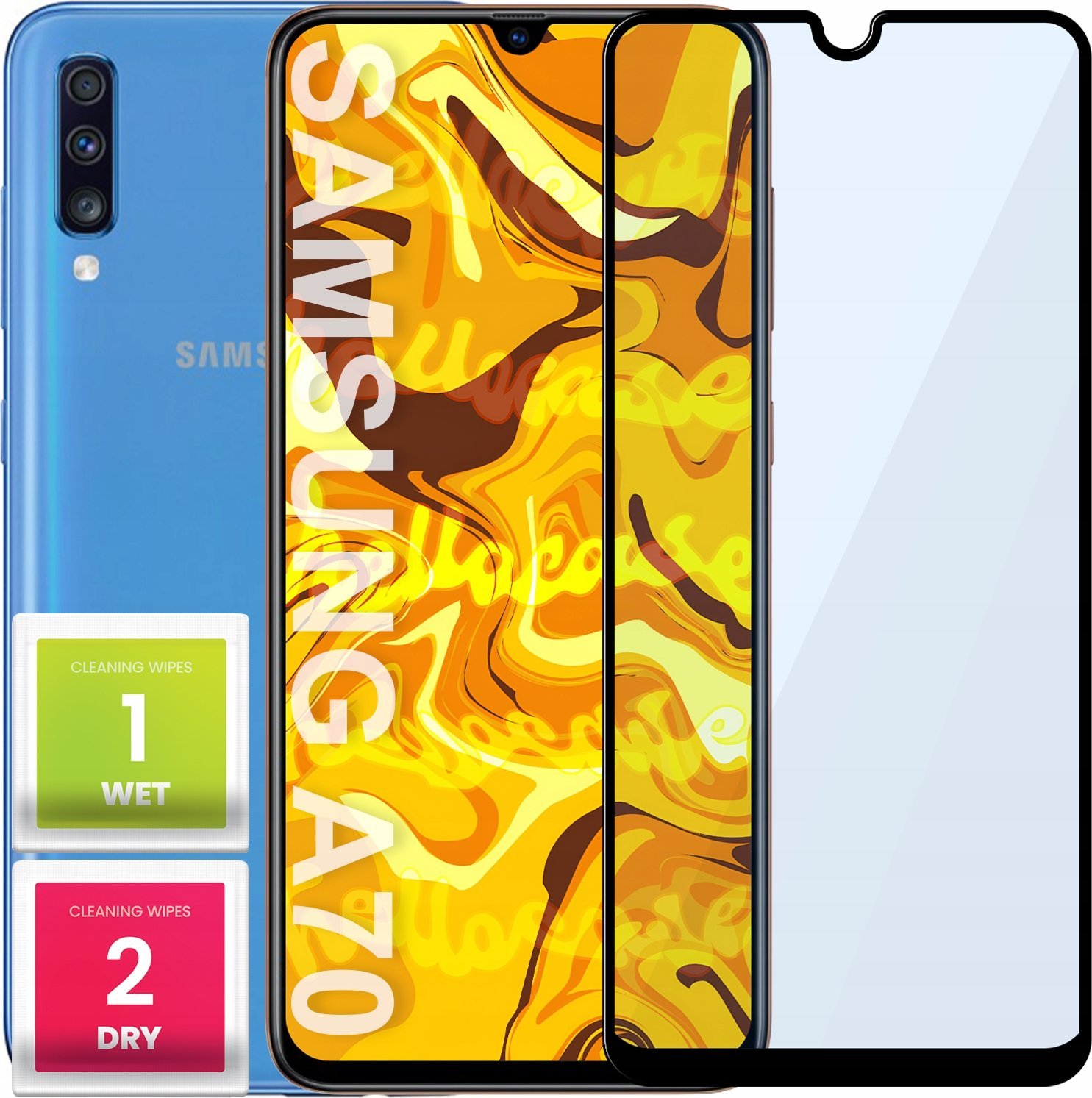 Hello Case SZKŁO HARTOWANE DO SAMSUNG GALAXY A70 PEŁNE NA CAŁY EKRAN SZKIEŁKO OCHRONNE