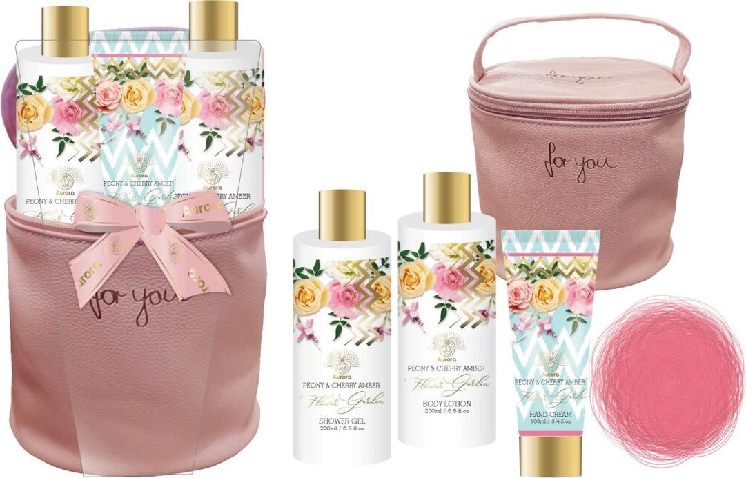 Aurora - zestaw prezentowy kosmetyczka WIŚNIA - 4 el